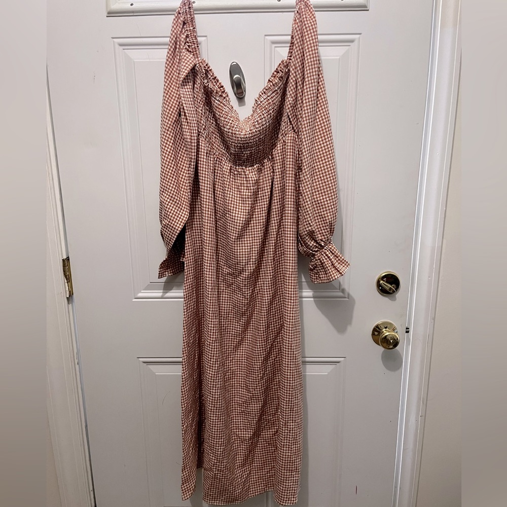 Crescent off the shoulder dress